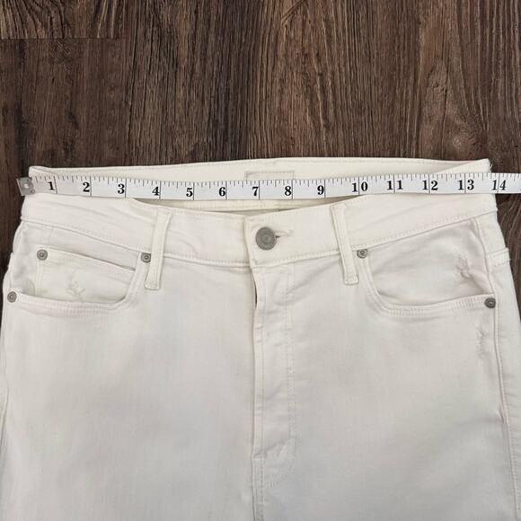 MOTHER Denim Stunner Zip Ankle Step Fray Jeans in Little Miss Innocent Rinse 27 - Picture 13 of 16